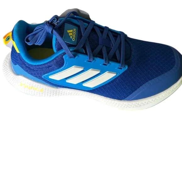 ADIDAS EQ21 RUN 2.0 J /UNISSEX RUNNING SHOES - BLUE/WHITE/YELLOW- SIZE 5Y